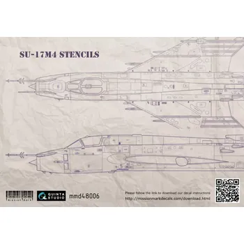 Plastikový model Quinta studio 1/48 Decal Su-17M4 stencil