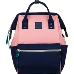 Peterson Růžovo-modrý městský batoh s kapsami a USB portem PTN 8118 Velikost: ONE SIZE