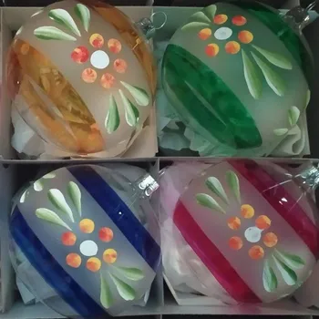 Vánoční ozdoba Slezská tvorba Retro vánoční koule čirá 6 cm