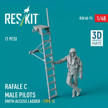 Plastikový model Reskit 1/48 Rafale C male pilot w/ access ladder type 1