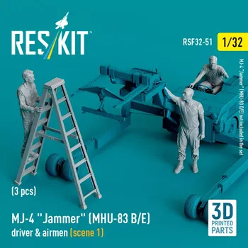 Plastikový model Reskit 1/32 MJ-4 'Jammer' (MHU-83 B/E) driver&airmen sc.1