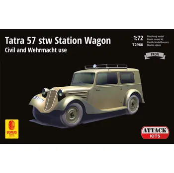 Plastikový model Attack Hobby Kits 1/72 Tatra 57stw Station Wagon Civil and Wehrmacht