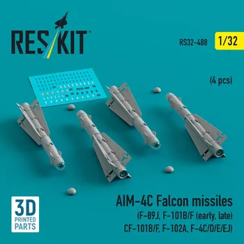Plastikový model Reskit 1/32 AIM-4C Falcon missiles (4 pcs.)