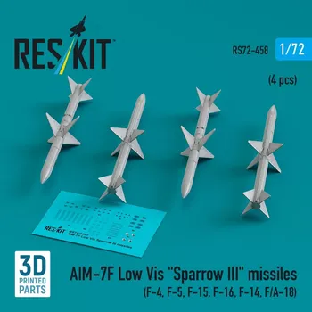 Plastikový model Reskit 1/72 AIM-7F Low Vis 'Sparrow III' missiles (4x)