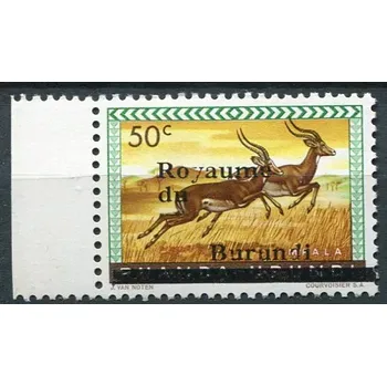 Poštovní známka (1962) MiNr. 6 II ** - Burundi - Impala - přetisk
