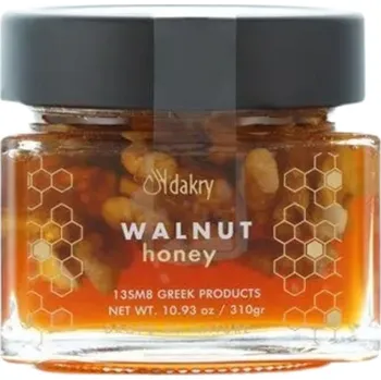 Dakry Olive | Bio med - Pomerančový květ s vlašskými ořechy - 310 g s lahdonou chutí a vlašskými ořechy