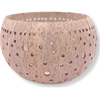 Svícen Svícen z přírodního kokosu - motiv teček Hnědá