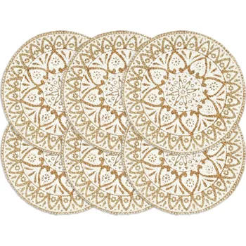 prostírání Prostírání 6 ks bílé 38 cm kulaté juta IM_133867