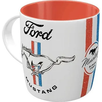 Retro keramický hrnek Ford Mustang (Horse & Stripes)