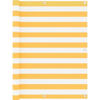 Stínicí technika Nabytek XL Balkónová zástěna bílá a žlutá 120 x 500 cm oxfordská látka 134910