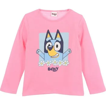 Dívčí tričko Růžové dívčí tričko s dlouhým rukávem Bluey Velikost: 104