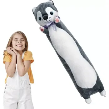 Polštář Dětský polštář dlouhý 70 cm pes - štěně Husky šedá 70 cm