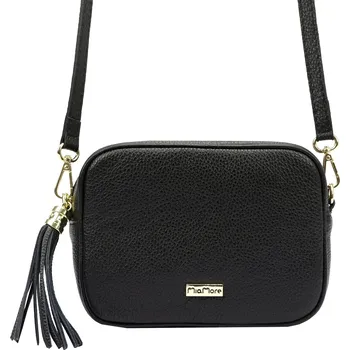 Kabelka Kožená crossbody kabelka MiaMore 01-065 černá