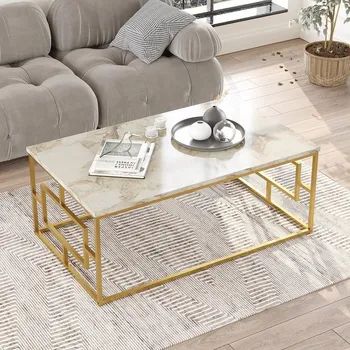 Konferenční stolek TORMA designový konferenční stolek 12, barva mramor/zlatý