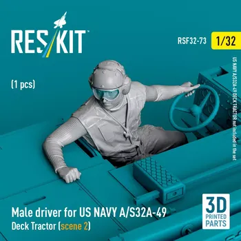 Plastikový model Reskit 1/32 Male driver US NAVY A/S32A-49 Deck Tractor 2