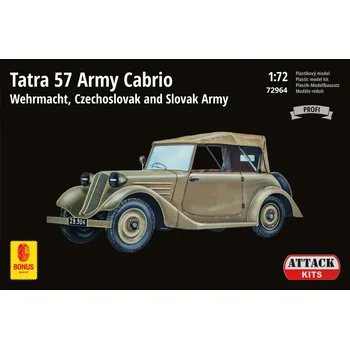 Plastikový model Attack Hobby Kits 1/72 Tatra 57 Army Cabrio Wehrmacht, Czechosl. Army