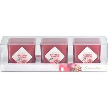 Emocio Sklo barevné 51x51x52 mm 3 ks Spiced Apple vonná svíčka