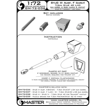 Plastikový model Master 1/72 StuG III Ausf. F (early) 7,5cm StuK 40 L/43
