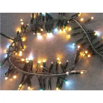 Vánoční dekorace CITY SR-550652 girlanda BOA s FLASH efektem, teple bílá, zelený kabel, 1m