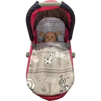 Doplněk pro panenku Peřinky do kočárku pro panenky Zvířátka růžová 27x40 cm / 25x20 cm