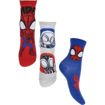 Sada tří párů chlapeckých ponožek Spidey a jeho úžasní přátelé - modrá/šedá/červená Velikost: 23/26