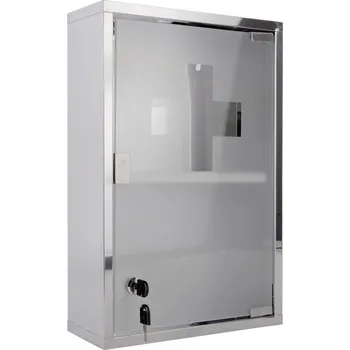 Koupelnový nábytek Kovová závěsná skříňka na léky ve stříbrné barvě 12x48 cm – PT LIVING ID_1570004