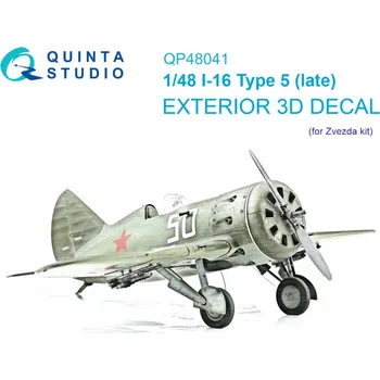 Plastikový model Quinta studio 1/48 I-16 Type 5 (late) Exterior set (ZVE)