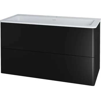 Koupelnový nábytek Mereo Siena, koupelnová skříňka s umyvadlem z litého mramoru 101 cm, černá mat CN442M1