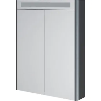 Zrcadlo Mereo Siena, koupelnová galerka 64 cm, zrcadlová skříňka, antracit mat CN436GA