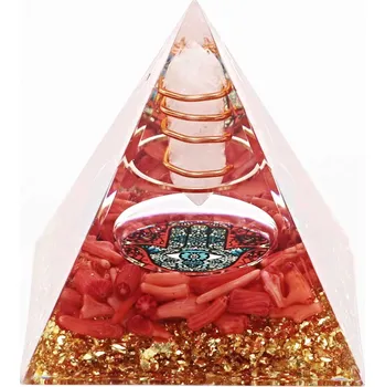 Drahý kámen Magieprirody.cz Orgonit pyramida 5x5 cm Růženín špice + spirála #OR027