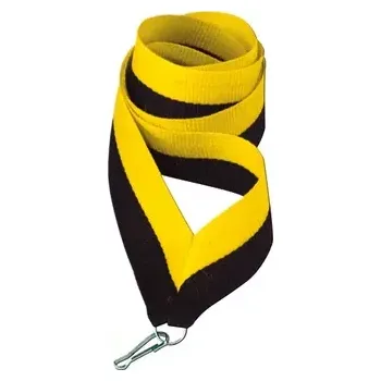 Stuha Stuha na medaile s karabinkou černá/žlutá C21 (Černá/žlutá)