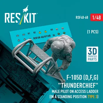 Plastikový model Reskit 1/48 F-105 (D,F,G) male pilot on access ladder 3