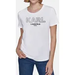 Dámské bílé triko Karl Lagerfeld - Velikost L, Barva Bílá 56127 L4XHA070