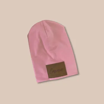 Kojenecká čepice Jarní párová čepička pro mámu a dítě Barva čepičky: Tmavě růžová, Velikost čepičky: 40-48cm ( 5 měsíců do 3 let )