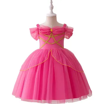 Dívčí šaty Excellent Houseware Pohádkové šaty s výšivkou růžové