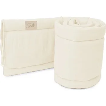 ESITO Luxusní mantinel mušelín do postýlky 180 cm Cream - smetanová
