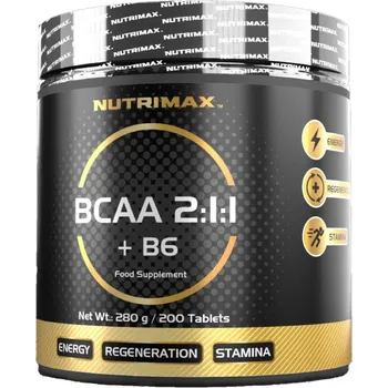 Aminokyselina NutriMax BCAA 2:1:1 + B6, 200 tablet
