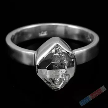 Prsten Stříbrný prsten (Ag 925/1000) s křišťálem Herkimer QA, vel. kamene cca 12 x 9 mm, POUZE VELIKOST 57/58, RARITA (KRH7872R)