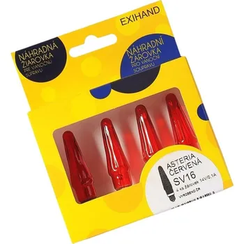 Vánoční dekorace Exihand 162100.B.CL Žárovky ASTERIA červené - blistr 4ks