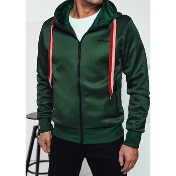Pánská móda Pánská tmavě zelená mikina s kapucí BX5860 Velikost: 2XL