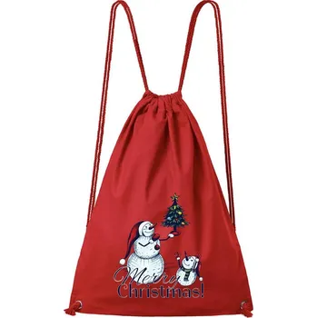 DOBRÝ TRIKO Bavlněný batoh Merry Christmas! Barva: Červená