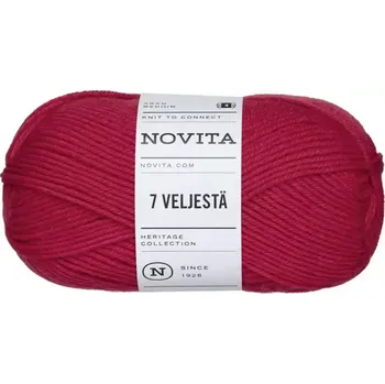 Příze Novita 7 Brothers 549 Červená (Ponožková příze 7 Veljestä Weihnacht )