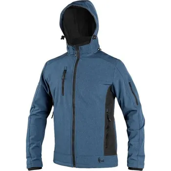 Bunda pánská softshell CXS-DURHAM s odepínací kapucí, modro-černá, vel. 2XL