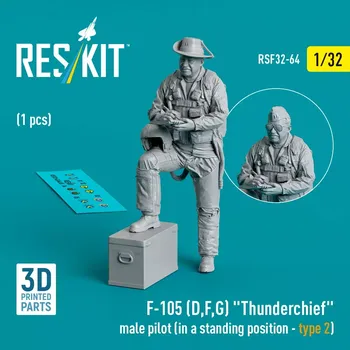 Plastikový model Reskit 1/32 F-105 (D,F,G) male pilot stand.posit. type 2