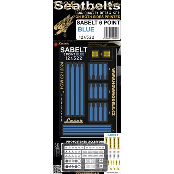 Plastikový model HGW 1/24 Seatbelts Sabelt 6 point BLUE (laser)