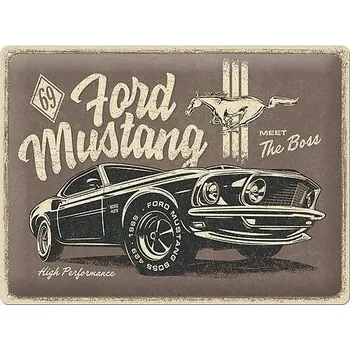 Plechová cedule Retro cedule - Ford Mustang - The Boss 30x40cm