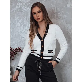 Dámský svetr Dámský pletený svetr FUZZY bílý