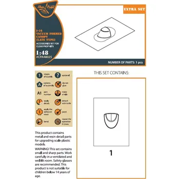 Plastikový model Clear Prop models 1/48 I-16 vacu canopy (late version)