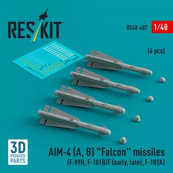 Plastikový model Reskit 1/48 AIM-4 (A, B) 'Falcon' missiles (4 pcs.)