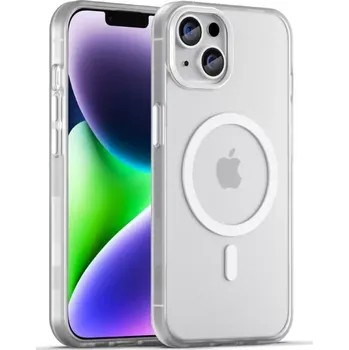 Pouzdro na mobilní telefon Kryt na iPhone 14 gumový Candy (podpora MagSafe) bílý